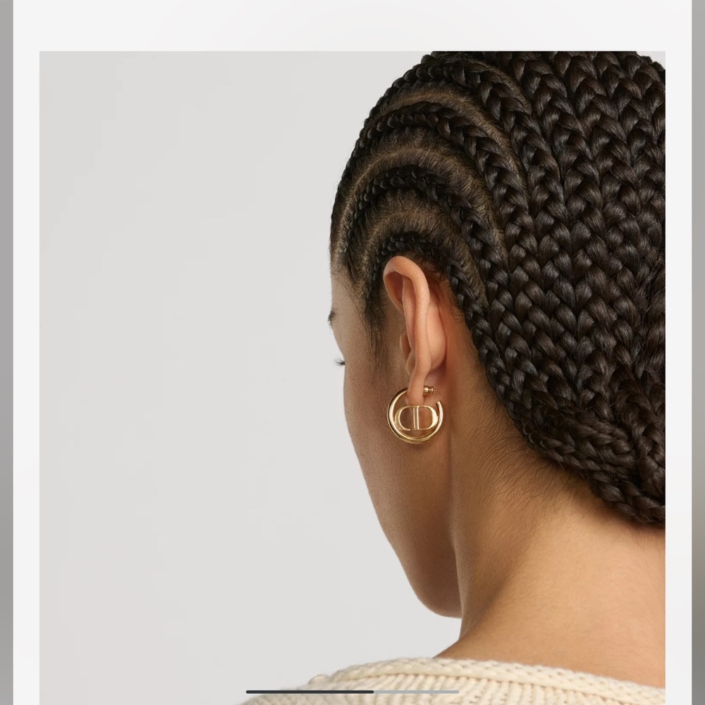 Dior Gold Logo Hoop Earrings 30 - Picture 7 of 7